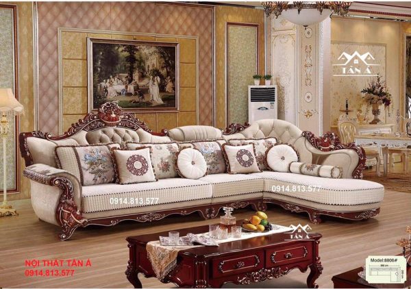 Ghế sofa vải bố tân cổ điển giá rẻ đẹp tphm hàng nhập khẩu malaysia