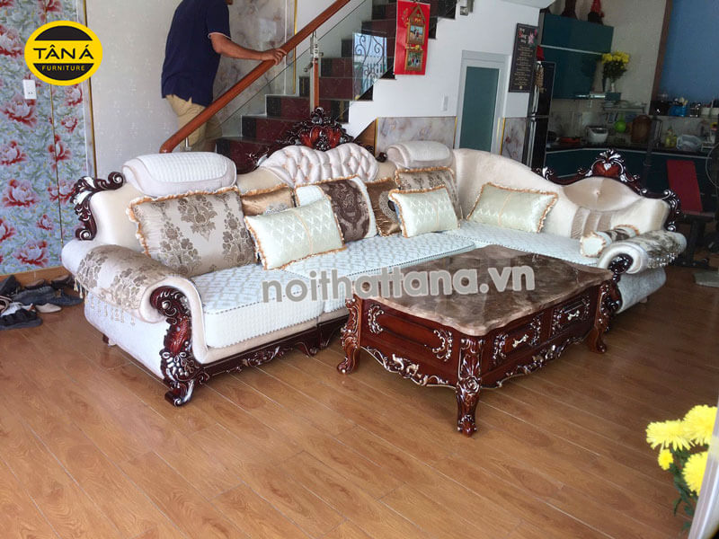 Ghế sofa vải nỉ tân cổ điển nhập khẩu đài loan
