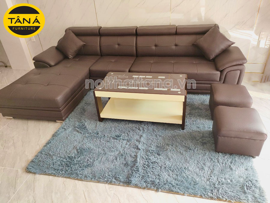 Ghế sofa da cho phòng khách nhỏ đẹp hiện đại N18