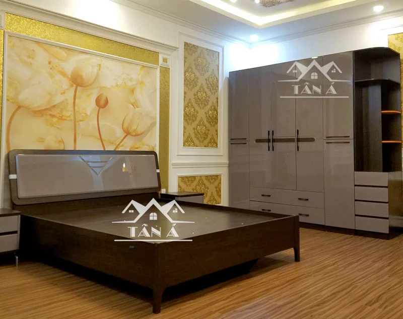 Bộ giường ngủ hiện đại nhập khẩu đài loan