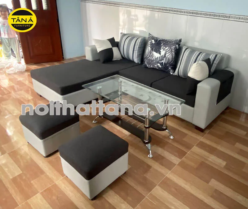HV06-1 Sofa Vải bố góc L HV06