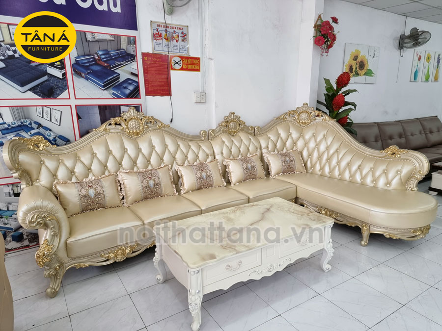 Sofa da bò tiếp xúc tân cổ điển góc L TA-862L