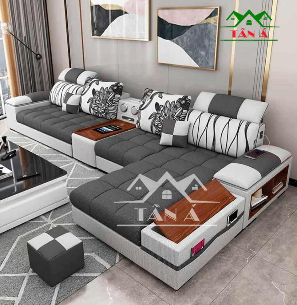 Ghế sofa vải có hộc tủ chứa đồ tiện lợi