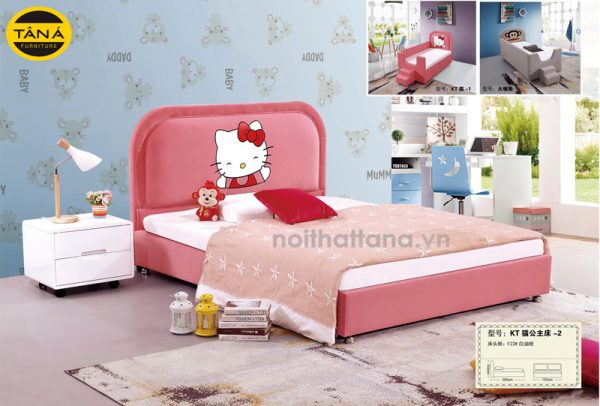 Giường ngủ cho bé gái hình thức TA-KT-2G màu hồng sẽ khiến các bé yêu thích ngủ rất thích thú. Với thiết kế độc đáo và màu sắc trẻ trung, giường ngủ này sẽ trở thành điểm nhấn trong không gian phòng ngủ của bé gái.