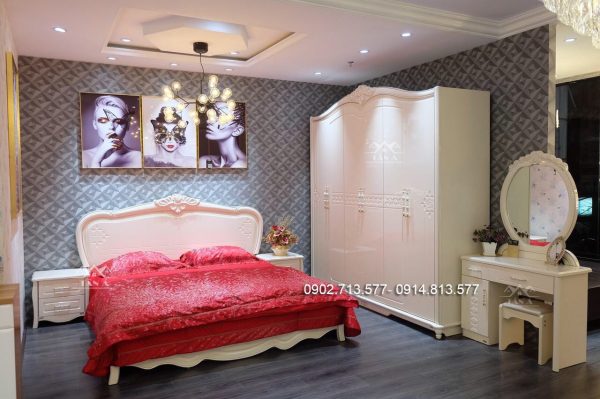 Combo giường ngủ tân cổ điển nhập khẩu TA-1616