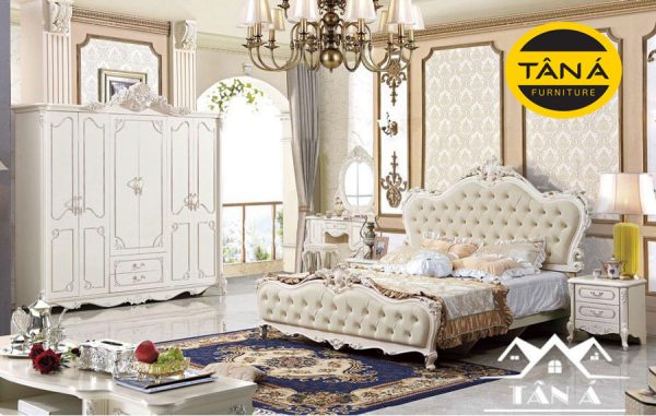 bàn trang điểm tân cổ điển màu trắng đẹp