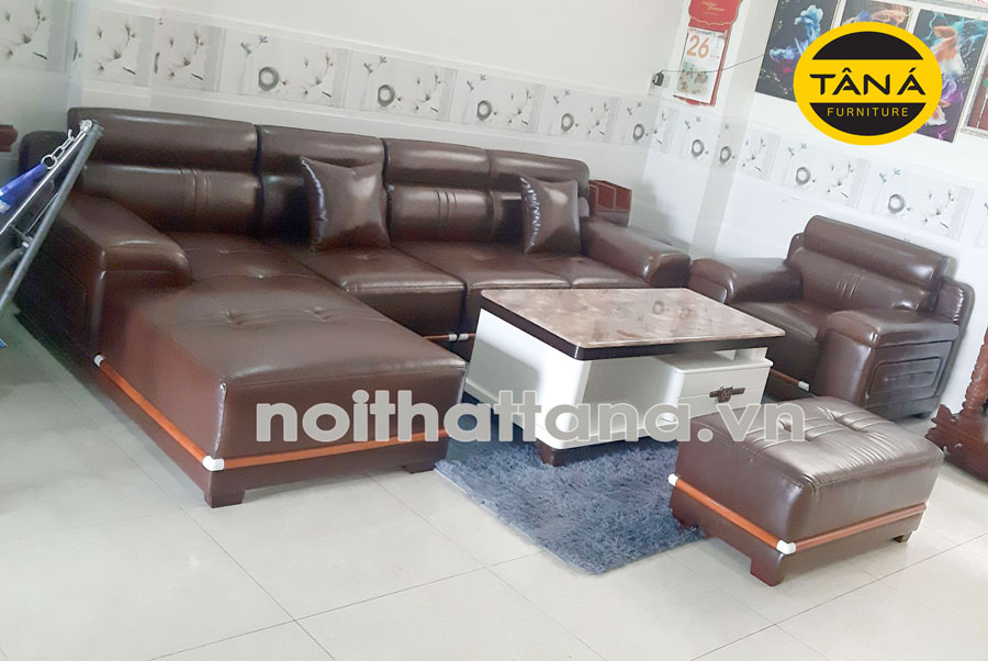 Bộ ghế sofa góc L đôn lớn