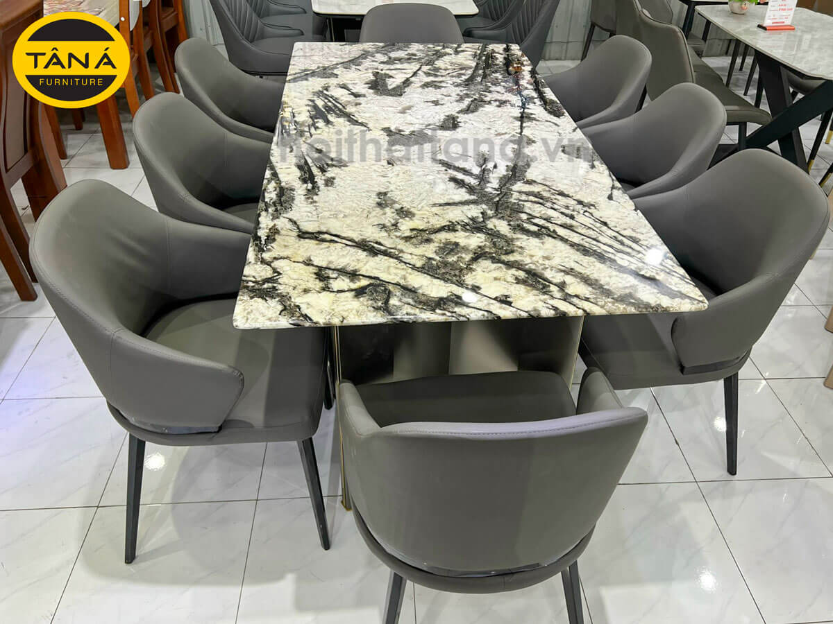 Mua bộ bàn ăn mặt đá tự nhiên 8 ghế giá rẻ đẹp tại Bạc Liêu