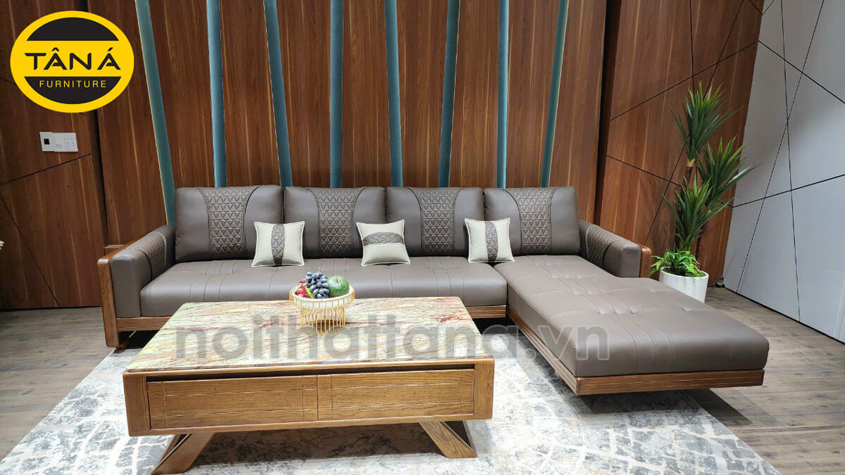 Kích thước ghế sofa gỗ góc chữ L cao cấp tiêu chuẩn