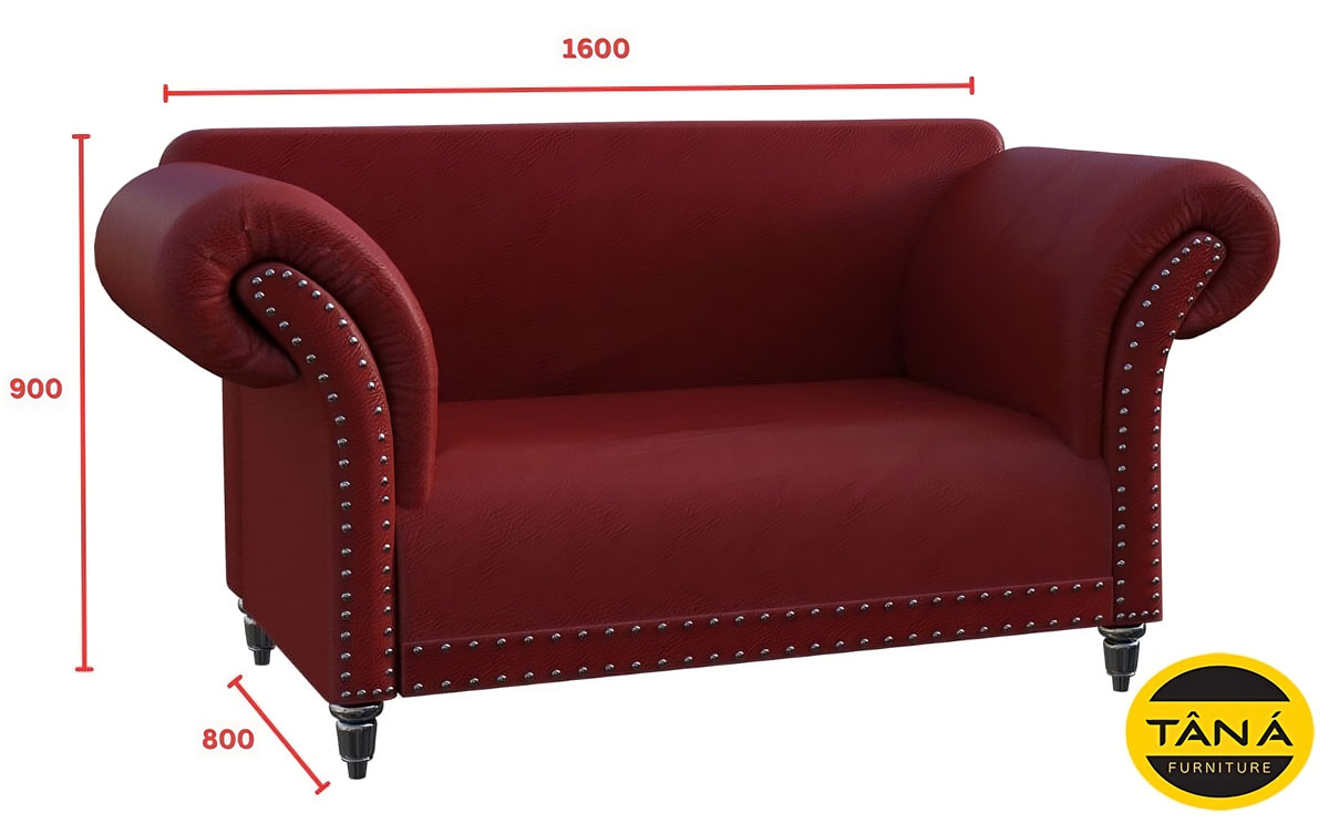 Kích thước sofa tân cổ điển 2 chỗ ngồi